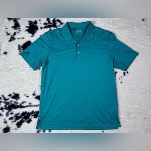 Adidas Men's Teal Short Sleeve Golf Polo Shirt Size Medium